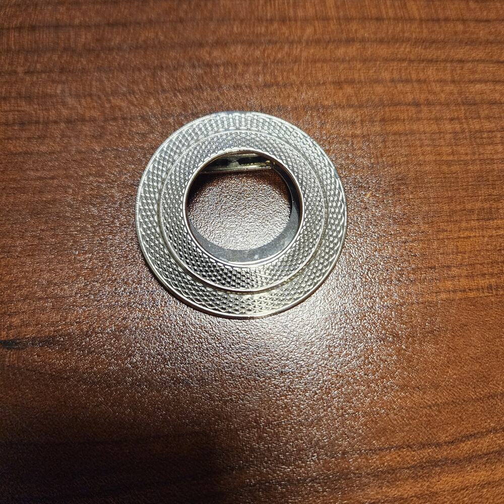 Vintage Hinged Scarf Clip silver tone jb